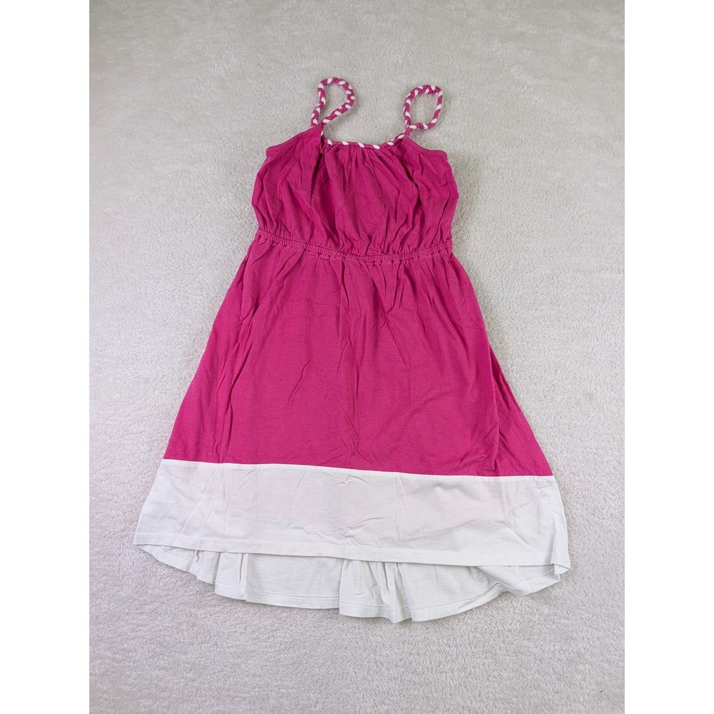 The Childrens Place Girls Pink White Colorblock High Low Dress Size M 7/8